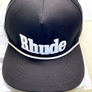 Brand new RHUDE HAT black with white